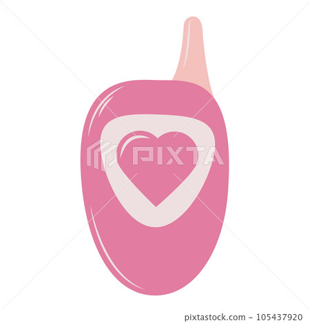 Pink retro cellphone in flat style, barbiecore - Stock