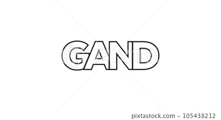 Gand in the Belgium emblem. The design features a geometric style, vector illustration with bold typography in a modern font. The graphic slogan lettering. Gand in the Belgium emblem. The design features a geometric style, vector illustration with bold typography in a modern font. The graphic slogan lettering. 105438212