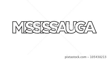 Mississauga in the Canada emblem. The design features a geometric style, vector illustration with bold typography in a modern font. The graphic slogan lettering. Mississauga in the Canada emblem. The design features a geometric style, vector illustration with bold typography in a modern font. The graphic slogan lettering. 105438213