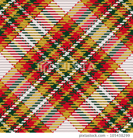 Seamless pattern of scottish tartan plaid. Repeatable background with check fabric texture. Vector backdrop striped textile print. 105438299