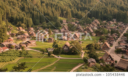 Shirakawa-go in summer (evening view) 105438446