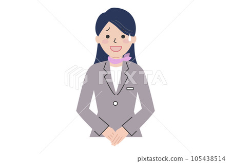 Illustration material of a woman who responds with a smile 105438514