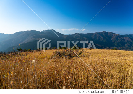 The mountains of the Chugoku Mountains seen from the summit of Mt. Mihira in Maniwa City, Okayama Prefecture and Kofu Town, Hino District, Tottori Prefecture 105438745