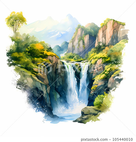 Illustration of a beautiful view of a tropical island 105440010
