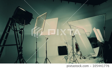 Silhouette of video production behind the scenes or B roll 105441776