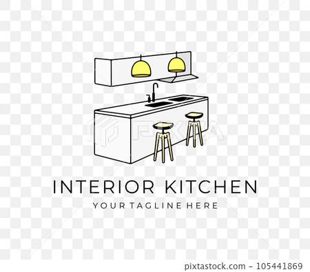Interior of modern kitchen, living room, home and house, colored graphic design. Exterior, furniture, table, kitchen island, crockery, lamps and cabinets, vector design and illustration Interior of modern kitchen, living room, home and house, colored graphic design. Exterior, furniture, table, kitchen island, crockery, lamps and cabinets, vector design and illustration 105441869