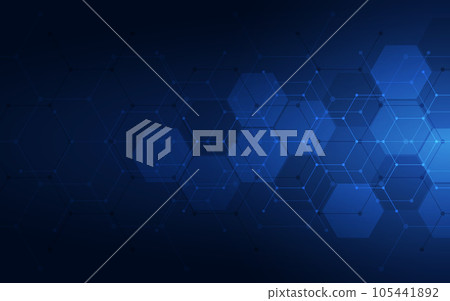 Illustration of geometric abstract background with hexagons pattern 105441892