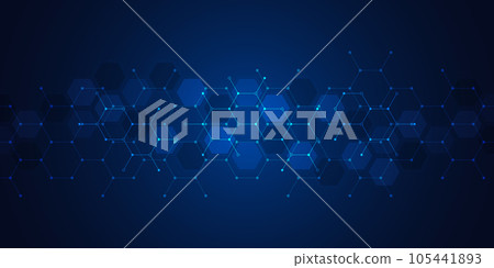 Illustration of geometric abstract background with hexagons pattern Illustration of geometric abstract background with hexagons pattern 105441893