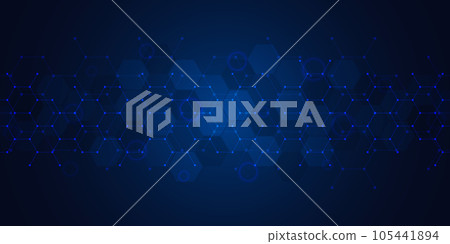 Illustration of geometric abstract background with hexagons pattern 105441894