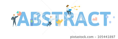 Abstract. Concept with keyword, people and icons. Flat vector illustration. Isolated on white. 105441897