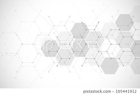 Illustration of geometric abstract background with hexagons pattern 105441912