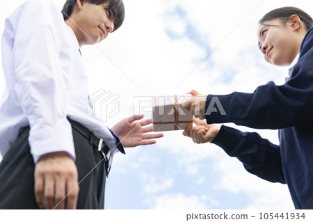 A student giving a gift 105441934