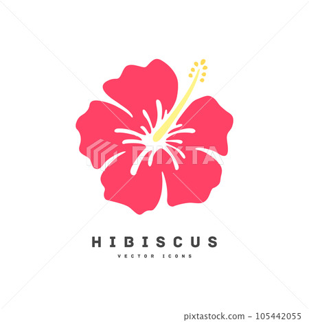 芙蓉平面設計圖標矢量圖 芙蓉平面設計圖標矢量圖 105442055