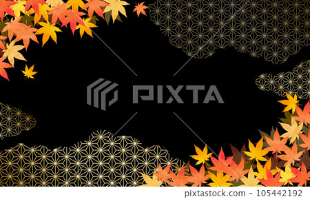 Autumn, background, cloud, year-end gift, celebration, Japanese paper, Japanese pattern, hemp leaf, luxury 105442192