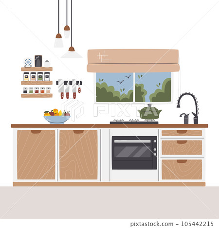 Kitchen set with shelves for species and groats 105442215