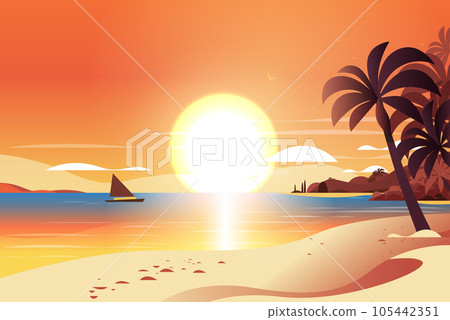 empty tropical beach seaside view sea vacation destination ocean holiday travel concept 105442351