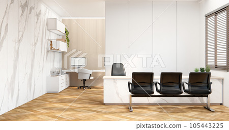 The interior Computer and office tools on desk room muji style interior design. 105443225