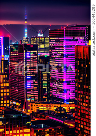 AI圖像東京夜景 AI圖像東京夜景 105443299