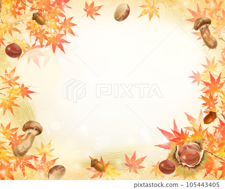 Fashionable autumn white back frame such as maple, maple and acorn 105443405