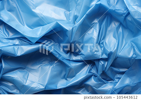 Crumpled plastic texture. Background, wrinkled plastic trash bag closeup. Abstract plastic sheet texture, film wrap. AI generated Crumpled plastic texture. Background, wrinkled plastic trash bag closeup. Abstract plastic sheet texture, film wrap. AI generated 105443612