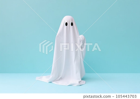 Halloween scary little white ghost design on a black background. Ghost with  abstract shape design. Halloween white ghost party element vector  illustration. Ghost vector with a scary face. 9345258 PNG