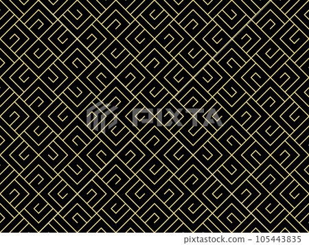 The geometric pattern with lines. Seamless vector background. Gold and black texture. Graphic modern pattern. Simple lattice graphic design 105443835