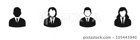 Businessman Icon Set. Editable Flat Vector Illustration. Businessman Icon Set. Editable Flat Vector Illustration. 105443940