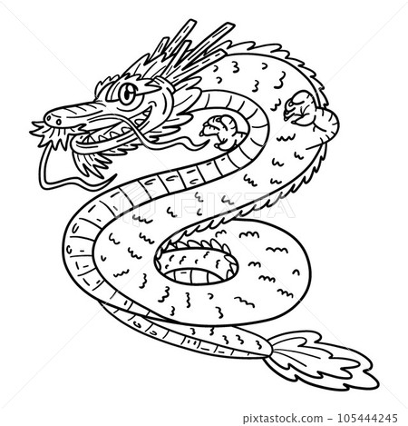 Year of the Dragon Oriental Dragon Isolated  105444245