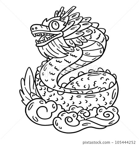 Year of the Dragon Dragon Statue Isolated Coloring Year of the Dragon Dragon Statue Isolated Coloring 105444252