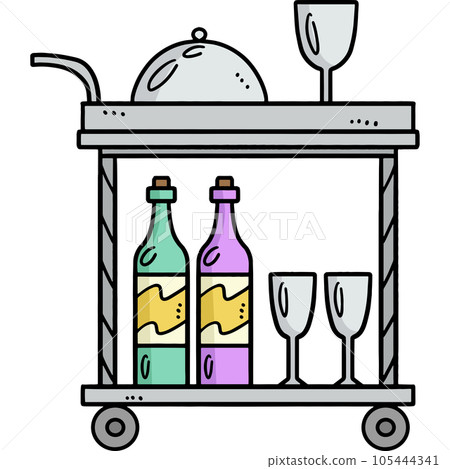 Food Cart Cartoon Colored Clipart Illustration Food Cart Cartoon Colored Clipart Illustration 105444341