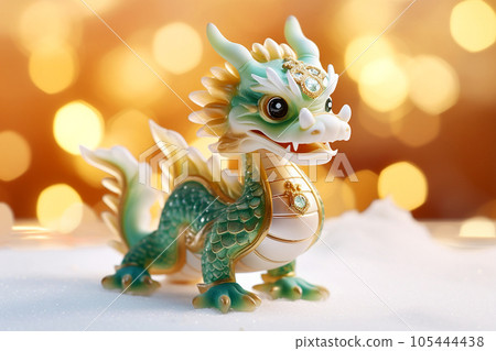 Traditional chinese dragon on festive golden - Stock Illustration  [105444438] - PIXTA