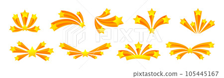 Fireworks with Yellow Star Sparkle as Bright Festive Explosion Vector Set Fireworks with Yellow Star Sparkle as Bright Festive Explosion Vector Set 105445167