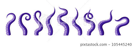 Octopus Tentacles or Limbs Wiggling and Snaking Vector Set Octopus Tentacles or Limbs Wiggling and Snaking Vector Set 105445240