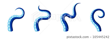Octopus Tentacles or Limbs Wiggling and Snaking Vector Set Octopus Tentacles or Limbs Wiggling and Snaking Vector Set 105445242