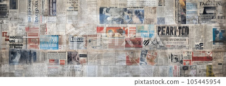 Newspaper collage background. Old newspaper clippings Newspaper collage background. Old newspaper clippings 105445954