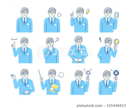 Male guide's facial expression _h-R variation set Male guide's facial expression _h-R variation set 105446915