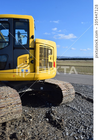 Construction machinery at civil construction site 105447128