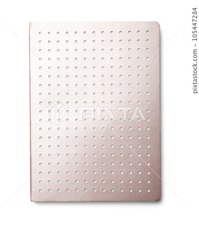 Stylish beige notebook isolated on white, top view Stylish beige notebook isolated on white, top view 105447284