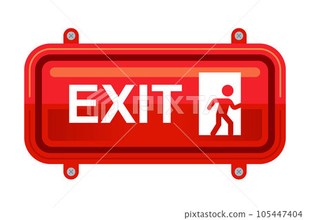 red exit sign. fire safety. 105447404