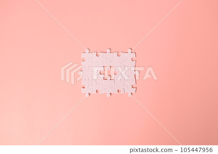 White square puzzle pieces grid of business background, Jigsaw on background, Mock up on background with copy space for text or symbols, Background with copy space, Inspiration and creative idea 105447956