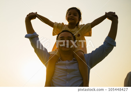 Family enjoying with outdoor activities travel trip on vacation 105448427