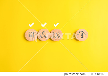 house symbol. home icon on clean screen. home loan and. banking mortgage services. High quality photo. 105448469