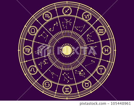 天文鐘風格插畫背景 105448961