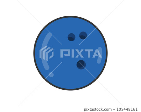 Illustration of a blue bowling ball 105449161