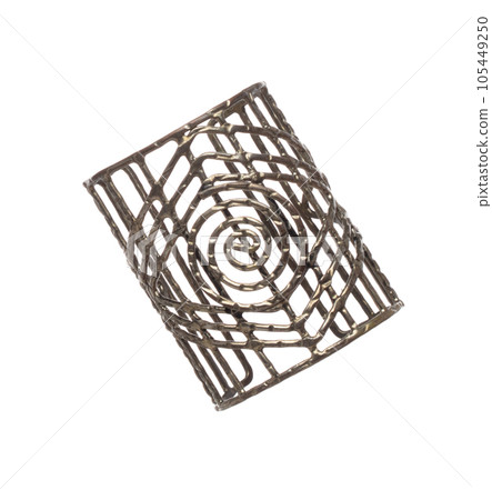 Fashion Silver bangle bracelet with beautiful work detail is value. Luxury silver metal bangle bracelet is fashion trend and fly in air. White background isolated Fashion Silver bangle bracelet with beautiful work detail is value. Luxury silver metal bangle bracelet is fashion trend and fly in air. White background isolated 105449250