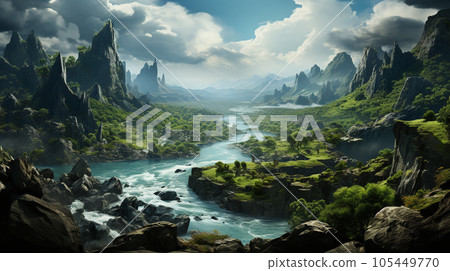 夢幻風景AI圖像 105449770