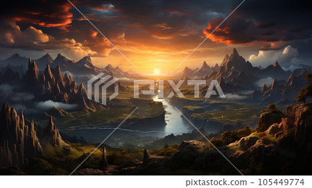 夢幻風景AI圖像 105449774