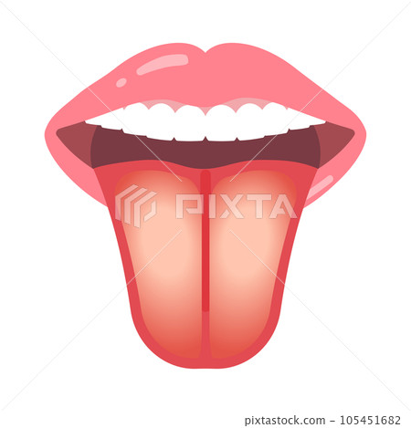 舌頭髮白 舌頭髮白 105451682