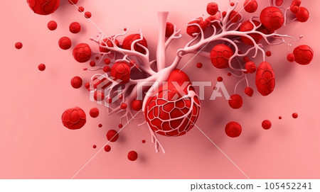 3D illustration of the human organ systems, Human internal organs. Anatomy. Nervous, circulatory, digestive, excretory, urinary,and bone systems. Medical education concept, Generative AI illustration 105452241