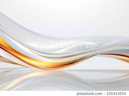 豪華優雅的白色和金色抽象波浪背景 105453054